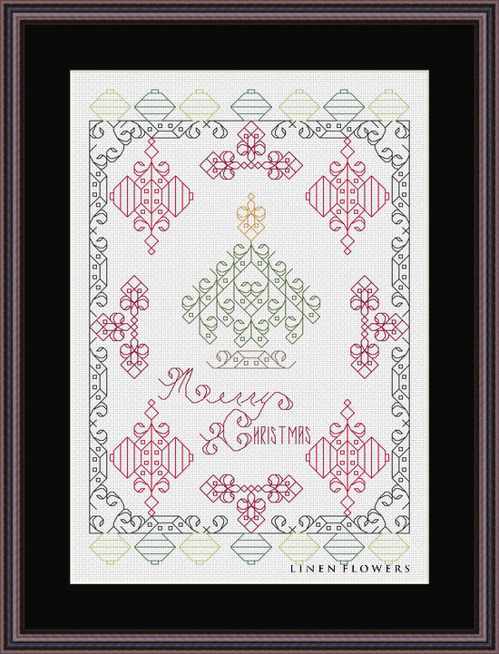 134LF A Blackwork Christmas by Linen Flowers