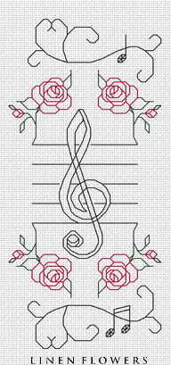 #240 Musical Bookmark by Linen Flowers