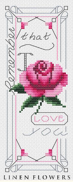 #245 Remember I Love You Bookmark by Linen Flowers
