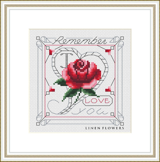 #245 Remember I Love You Frame by Linen Flowers
